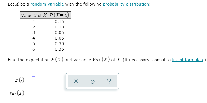 Solved Let X be a random variable with the following | Chegg.com
