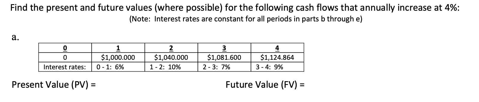 Solved Find the present and future values (where possible) | Chegg.com
