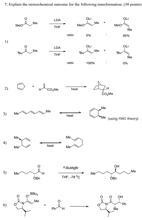 Solved 7. Explain the stereochemical outcome for the | Chegg.com