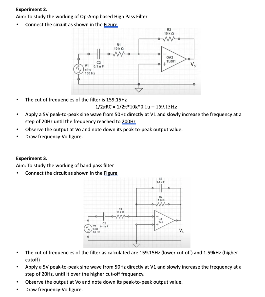 Solved Preparation: LM324 op amp, function generator, | Chegg.com