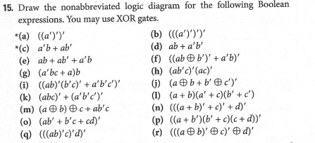 Solved 15. Draw the nonabbreviated logic diagram for the | Chegg.com