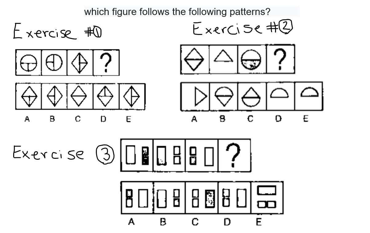 Solved which figure follows the following patterns? Exercise | Chegg.com