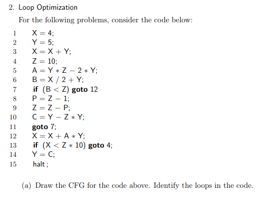 2. Loop Optimization For the following problems, | Chegg.com