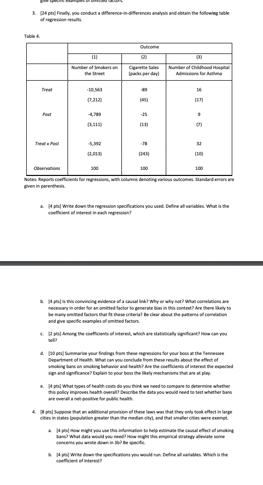 3. [24 pts] Finally, you conduct a | Chegg.com