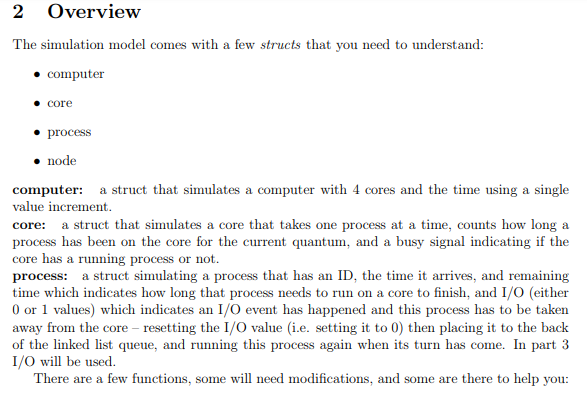 2 Overview The simulation model comes with a few | Chegg.com