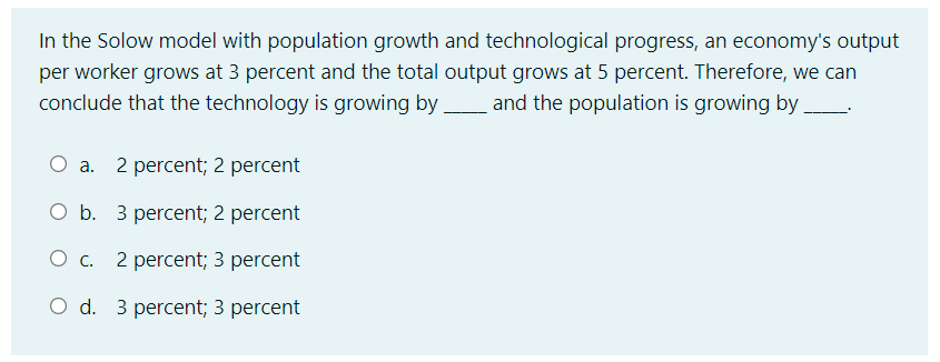 Solved In the Solow model with population growth and | Chegg.com