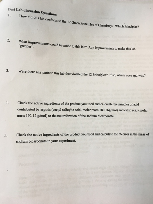 Post Lab discussion Questions How did this lab