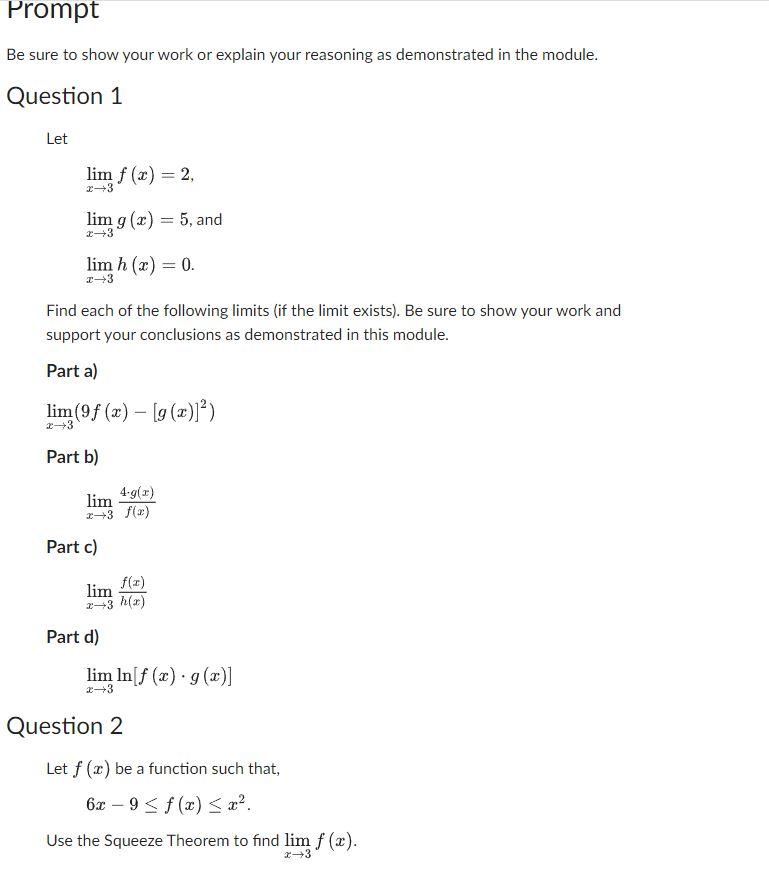 Solved Be sure to show your work or explain your reasoning | Chegg.com
