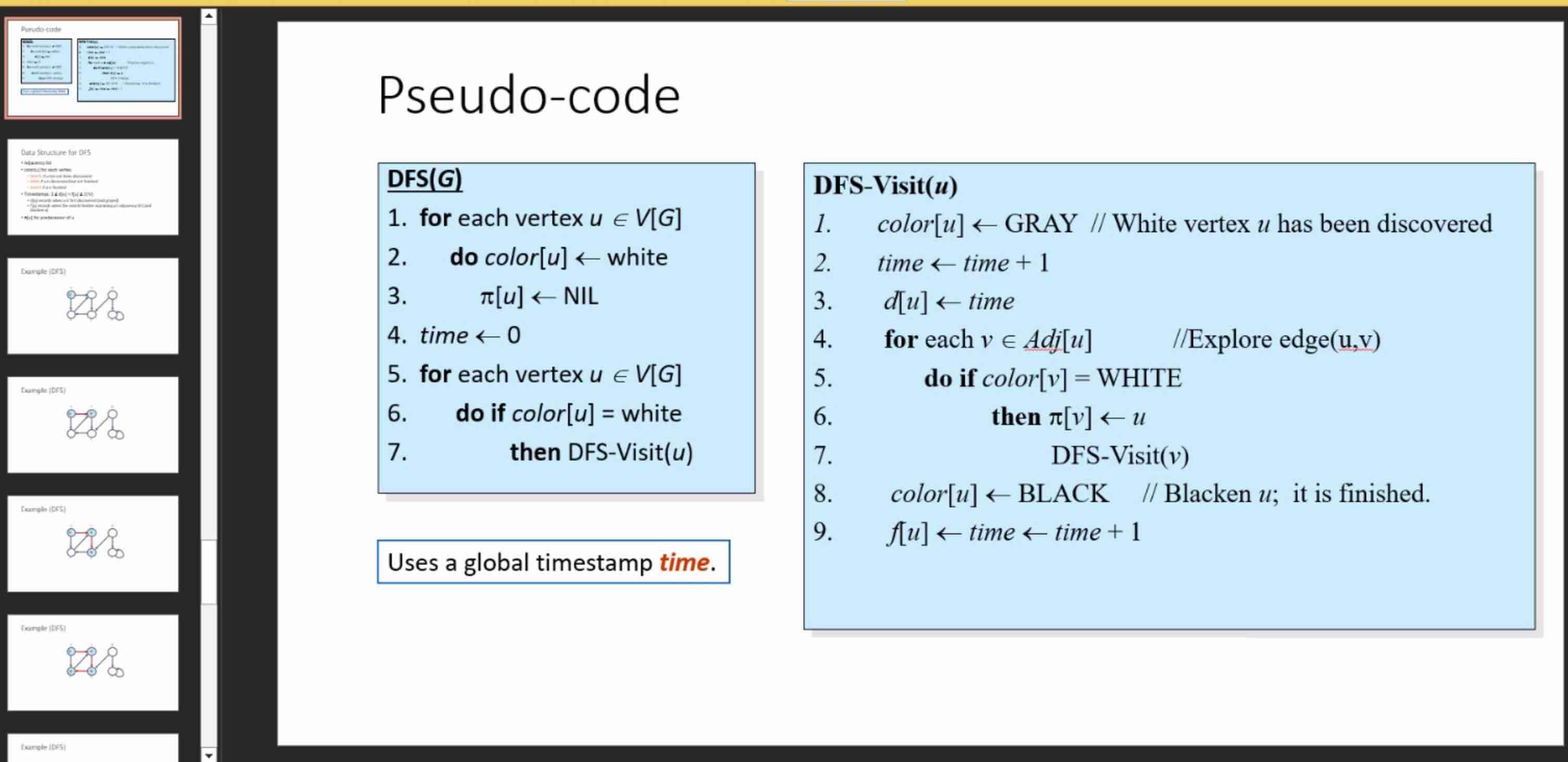 Solved Implement DFS algorhtim presented in slide number | Chegg.com