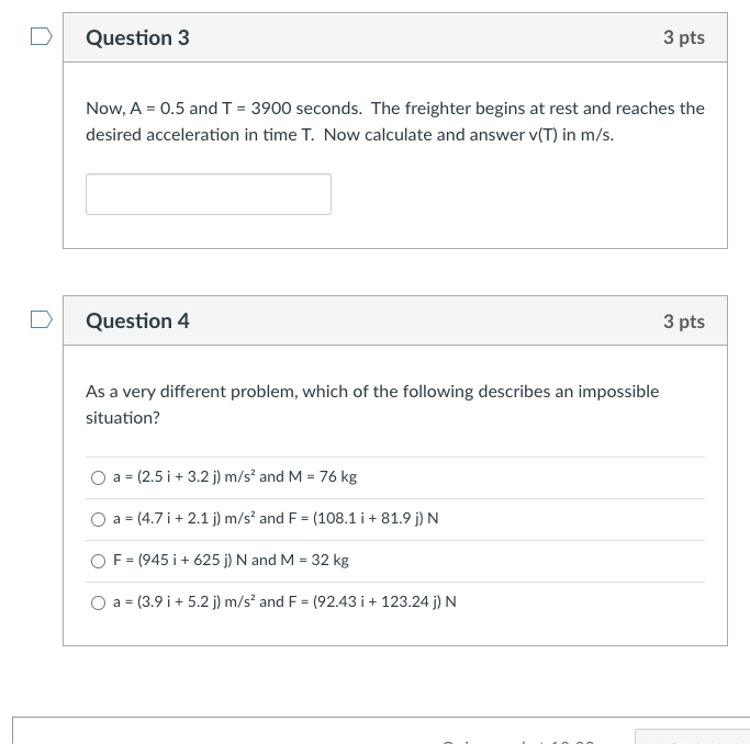 Solved Question 1 3 pts This and the next two questions | Chegg.com
