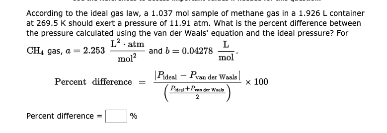 Solved According to the ideal gas law, a 1.037 mol sample of | Chegg.com