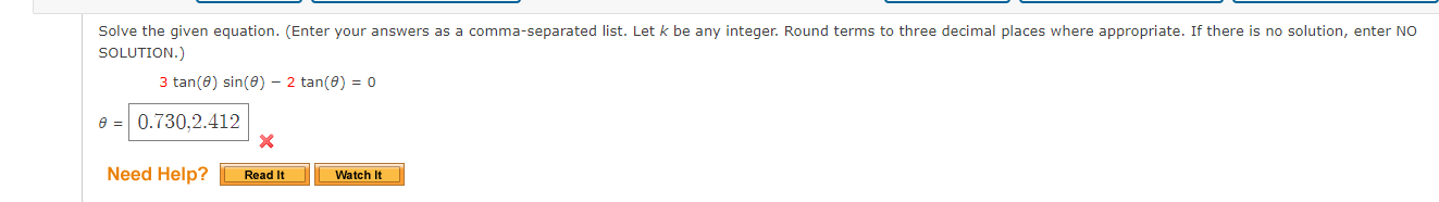 Solved Solve the given equation. (Enter your answers as a | Chegg.com