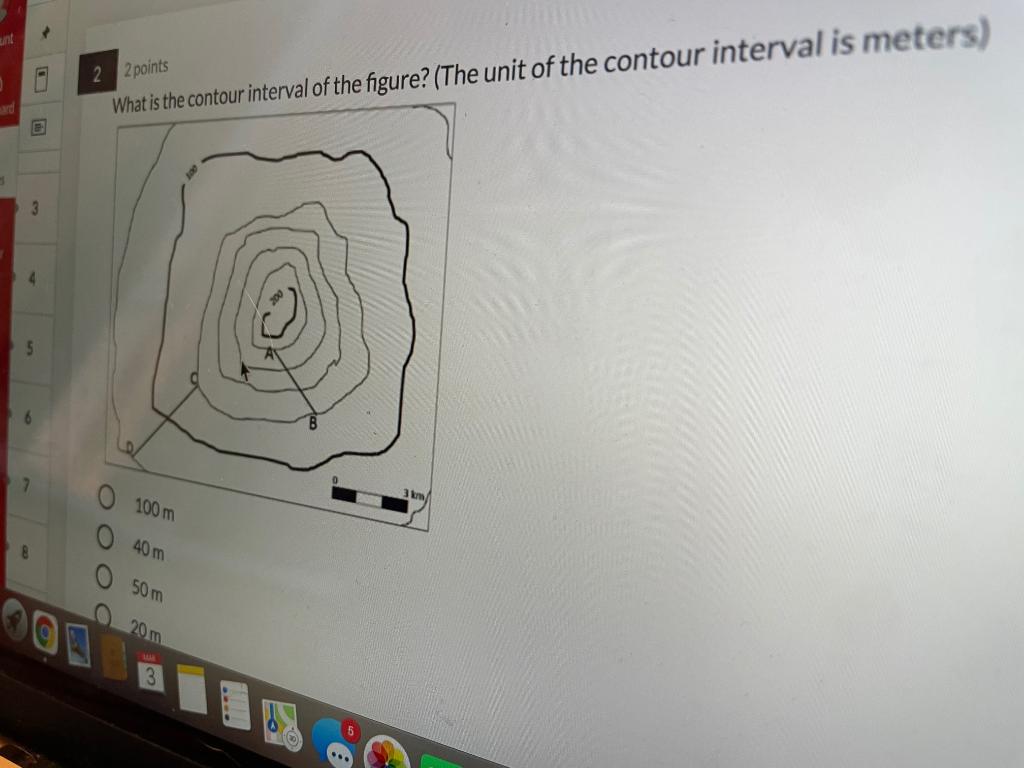 Solved 2 2 points What is the contour interval of the | Chegg.com