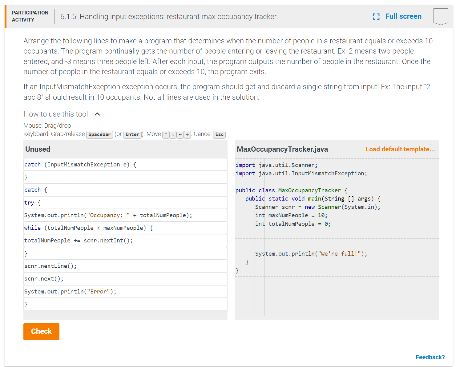 Solved Arrange the following lines to make a program that | Chegg.com