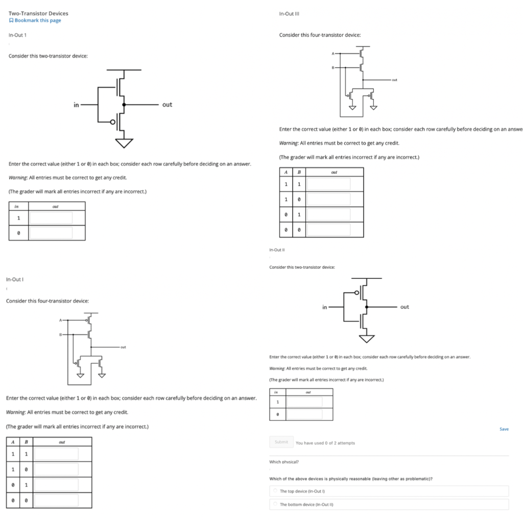 Solved In-Out III Two-Transistor Devices A Bookmark this | Chegg.com