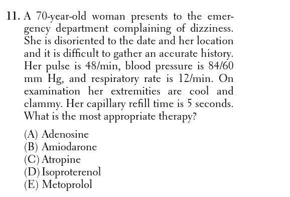 Solved 11. A 70-year-old woman presents to the emer- gency | Chegg.com