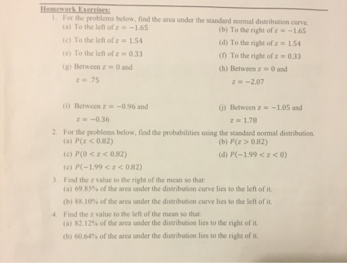 Solved Homework Exercises: For the problems below, find the | Chegg.com