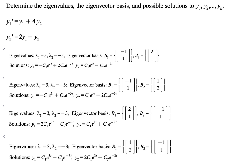 Solved Determine the eigenvalues, the eigenvector basis, and | Chegg.com