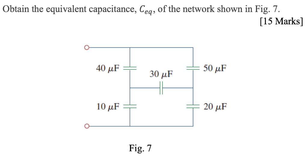 Solved Obtain the equivalent capacitance, Ceq, of the | Chegg.com