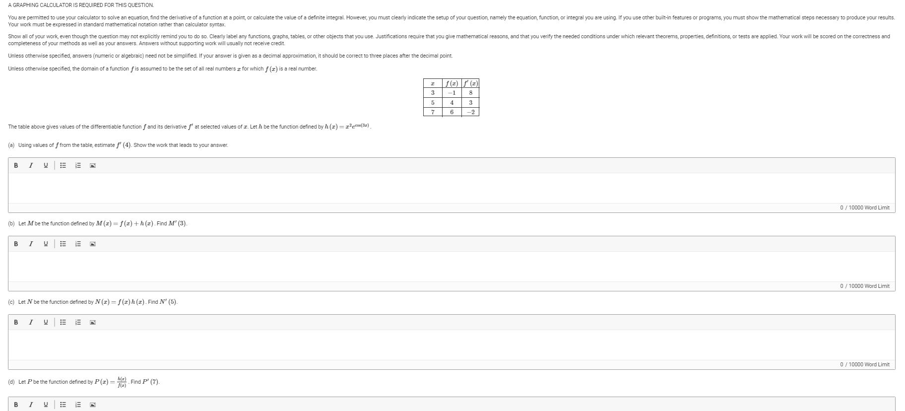 Solved A GRAPHING CALCULATOR IS REQUIRED FOR THIS QUESTION. | Chegg.com