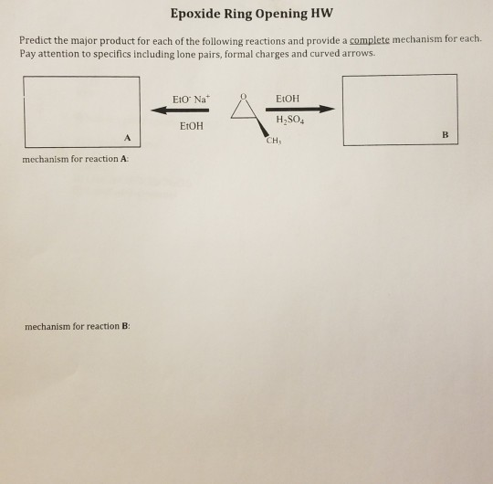 Solved Epoxide Ring Opening HW Predict the major product for | Chegg.com