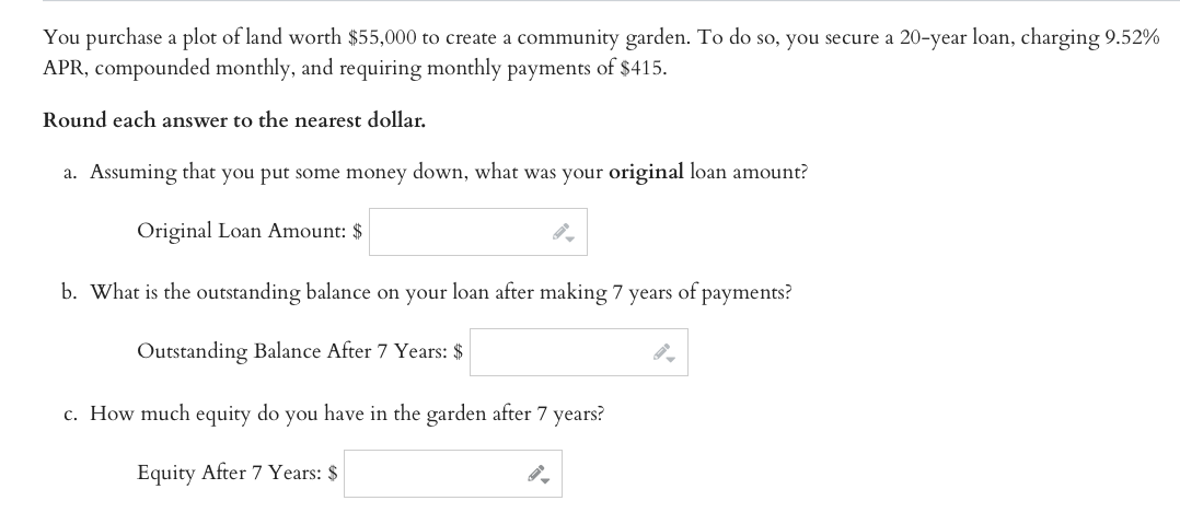 solved-you-purchase-a-plot-of-land-worth-55-000-to-create-a-chegg