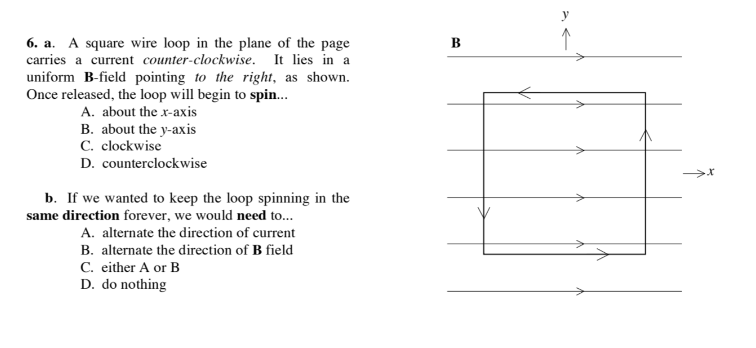 Solved 6. a. A square wire loop in the plane of the page | Chegg.com