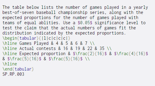 Solved The table below lists the number of games played in a | Chegg.com