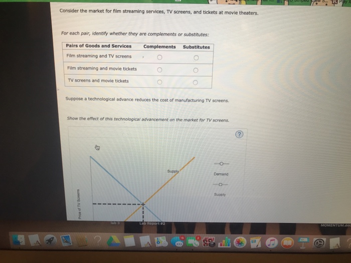 Solved Consider the market for film streaming services, TV