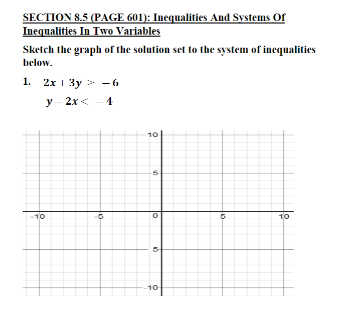 Solved Section 85 Page 601 Inequalities And Systems O