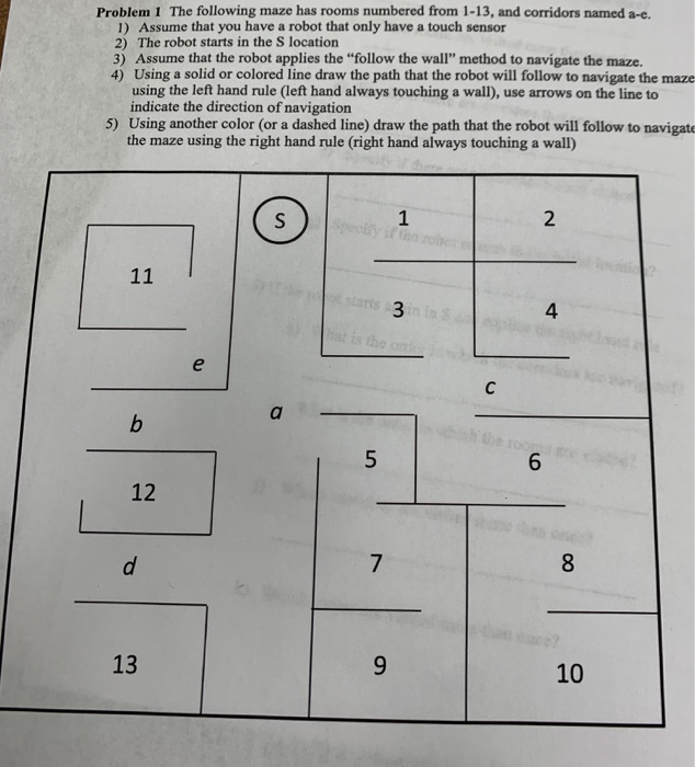 Solved Problem 1 The following maze has rooms numbered from | Chegg.com