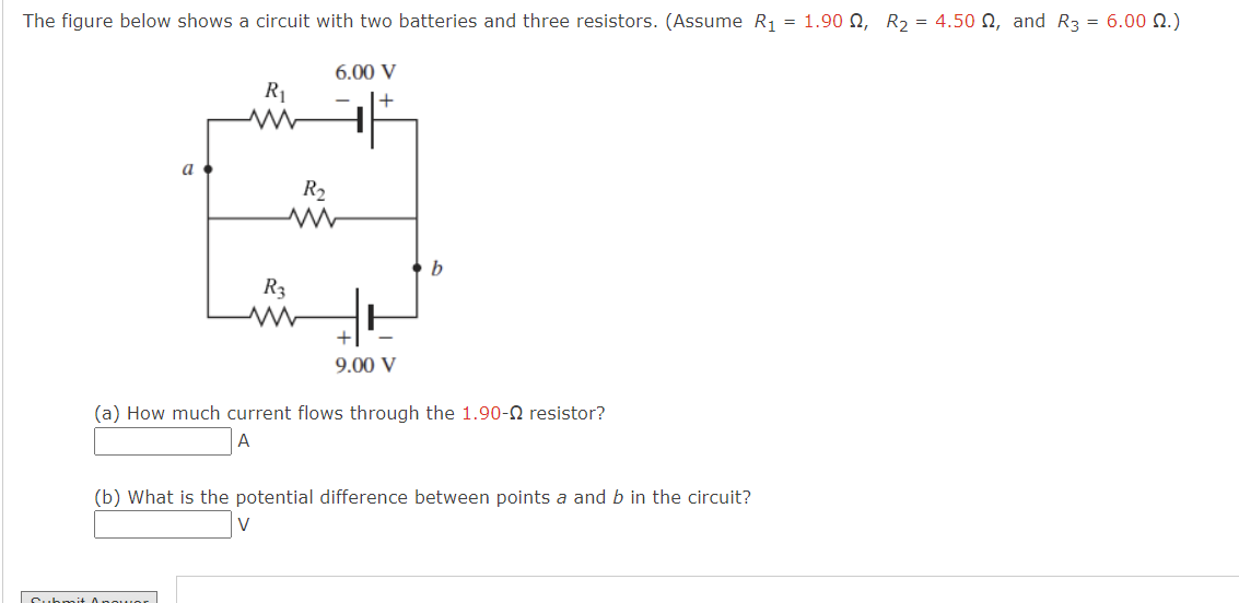 Solved The Figure Below Shows A Circuit With Two Batteries | Chegg.com