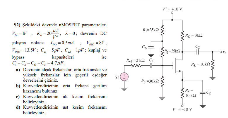 Solved A) Draw the equivalent circuit of this amplifier | Chegg.com