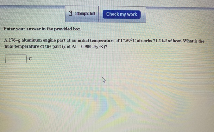 Solved 3 attempts left C Check my work Enter your answer in | Chegg.com