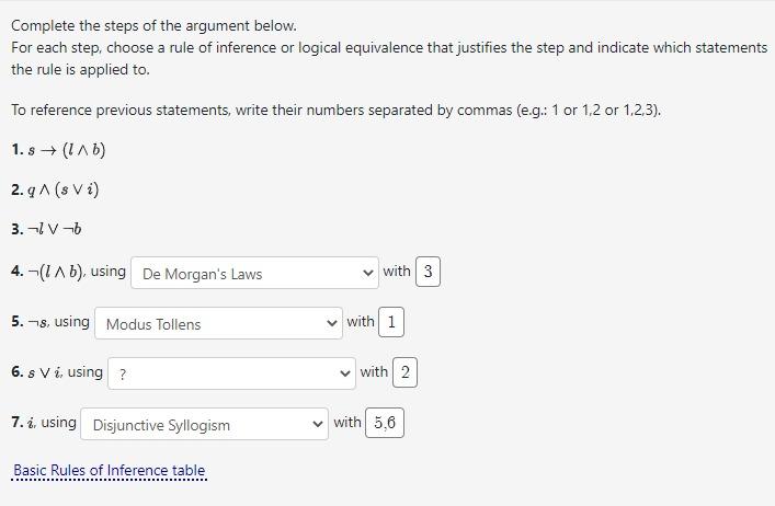 Solved Complete the steps of the argument below. For each | Chegg.com