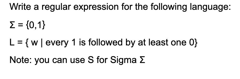 Solved Write a regular expression for the following | Chegg.com