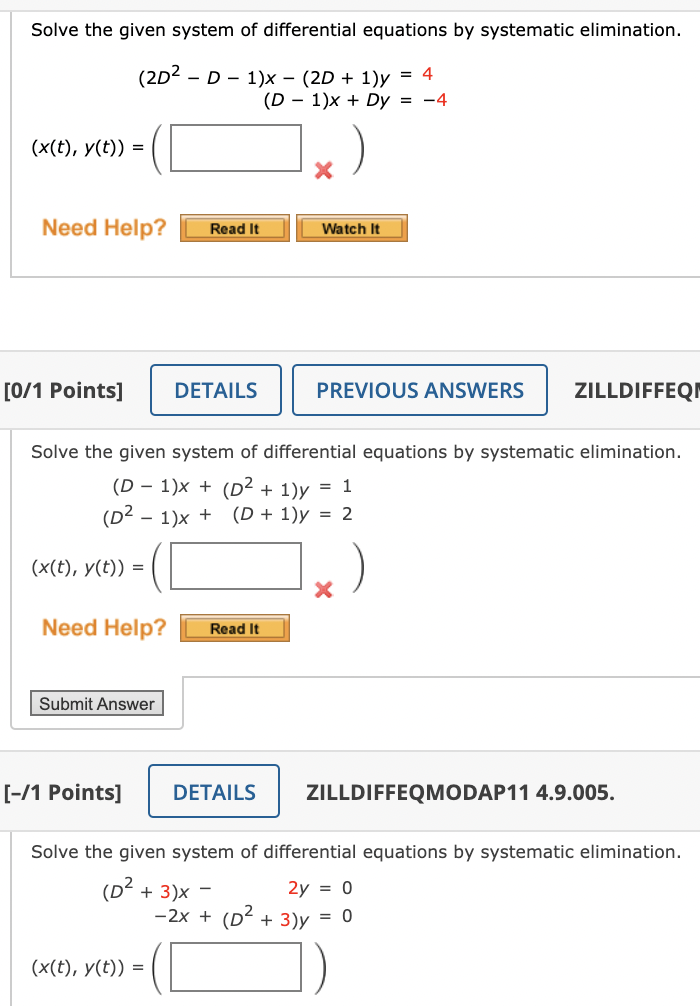 Solved Solve the given system of differential equations by