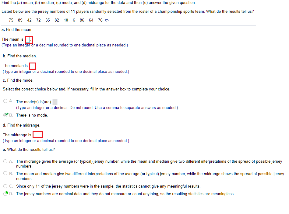 Solved Find The (a) Mean, (b) Median, (c) Mode, And (d) | Chegg.com