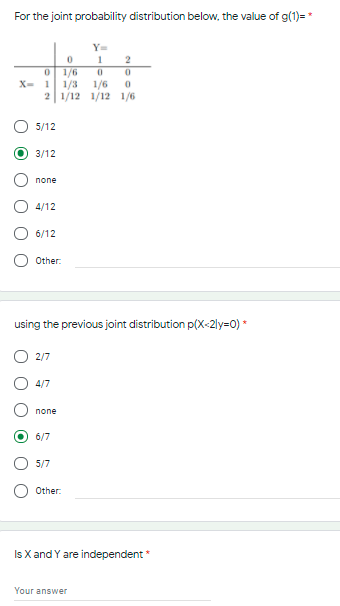 Solved For the joint probability distribution below, the | Chegg.com