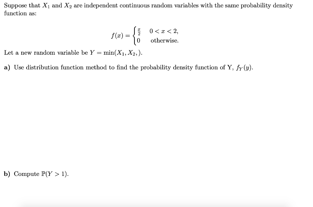 Solved Suppose that X1 and X2 are independent continuous | Chegg.com