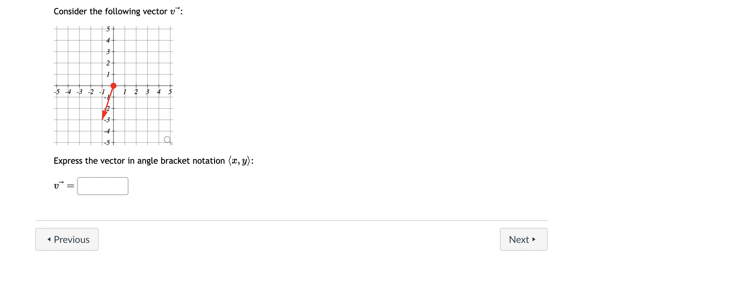 Solved Consider the following vector v Express the vector