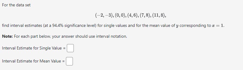 Solved For the data set (−2,−3),(0,0),(4,6),(7,8),(11,8) | Chegg.com