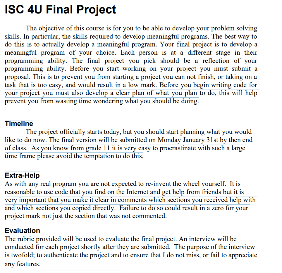 Solved PLease some make me a project in Java for my final 4U | Chegg.com