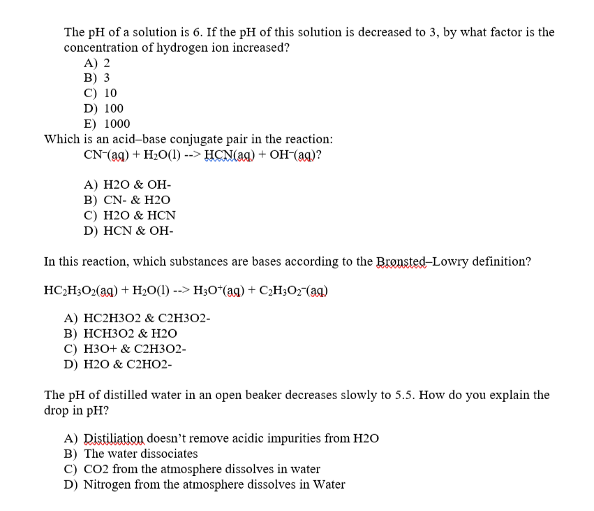 Solved The Ph Of A Solution Is 6 If The Ph Of This Solut Chegg Com