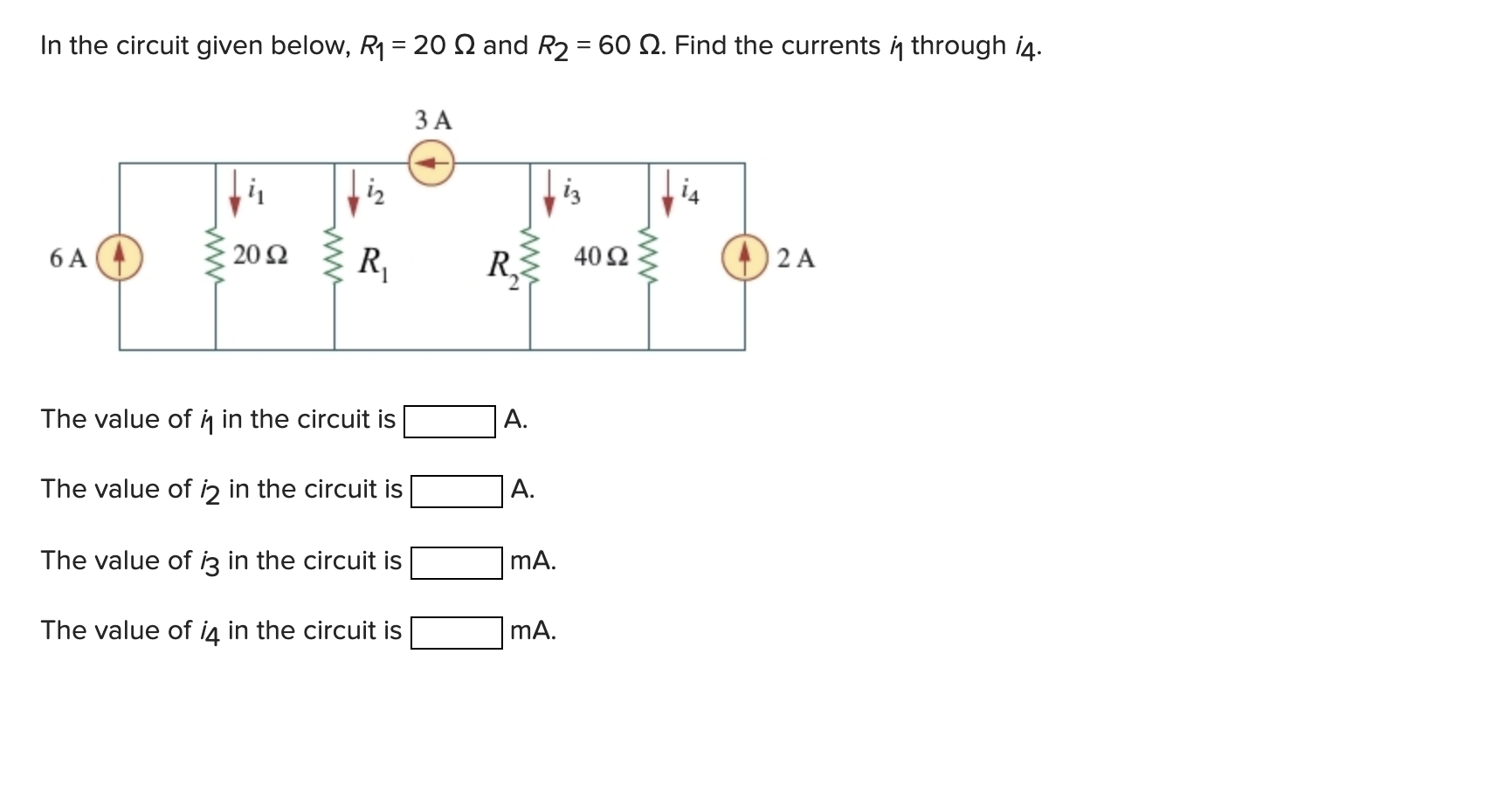 Solved In the circuit given below, R1 = 20 12 and R2 = 60 | Chegg.com