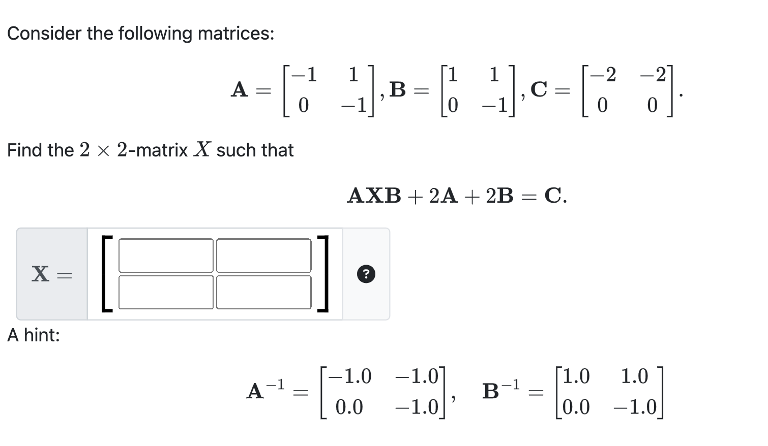 Solved Consider The Following Matrices: | Chegg.com