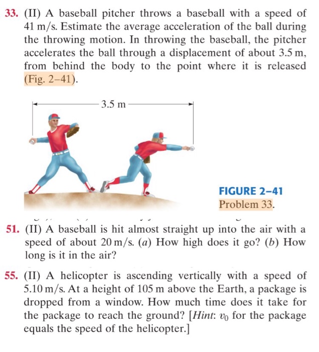Solved (II) A baseball pitcher throws a baseball with a