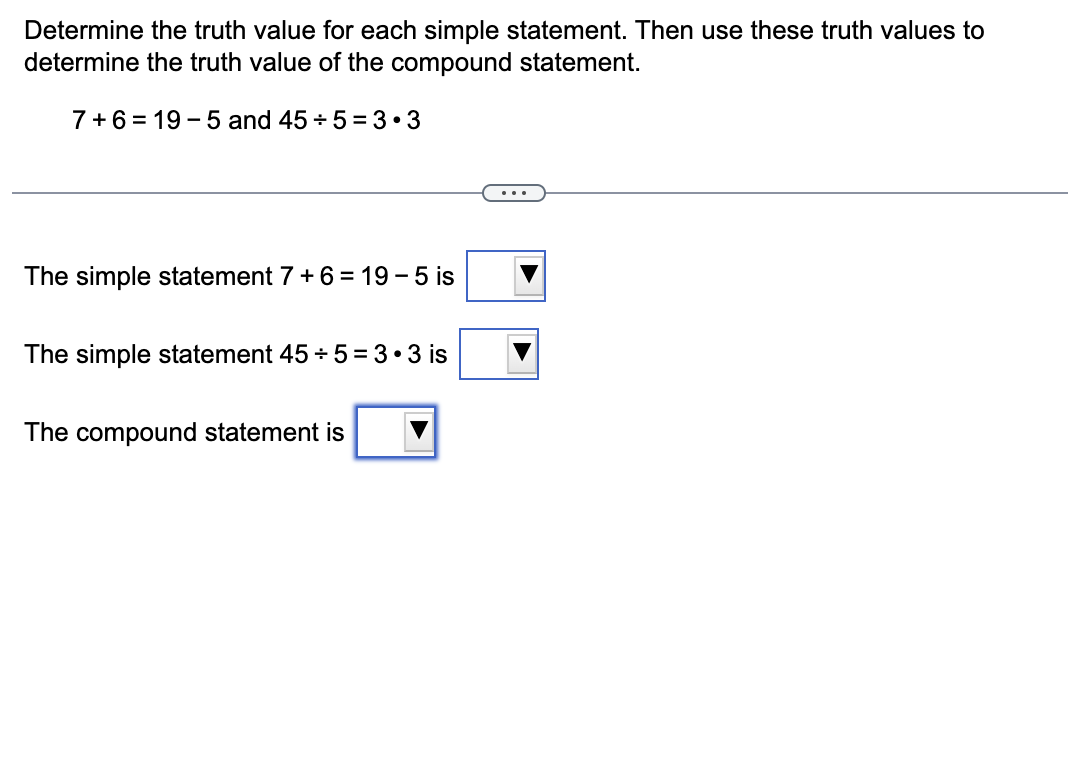 Solved Determine The Truth Value For Each Simple Statement. | Chegg.com