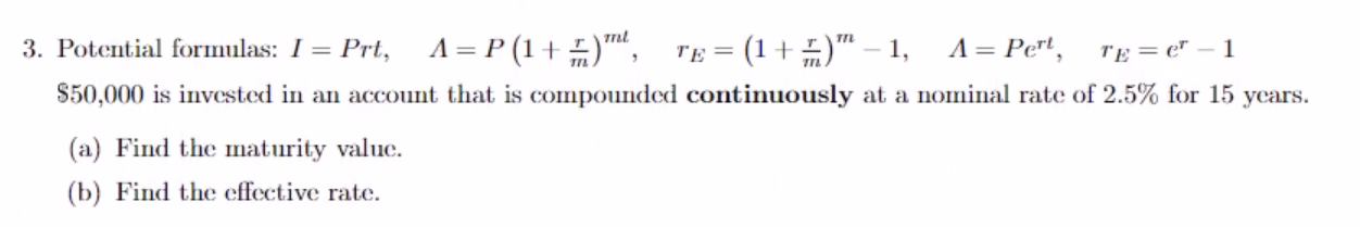 Solved 3. Potential Formulas: I = Prt, A=p (1 + 3)