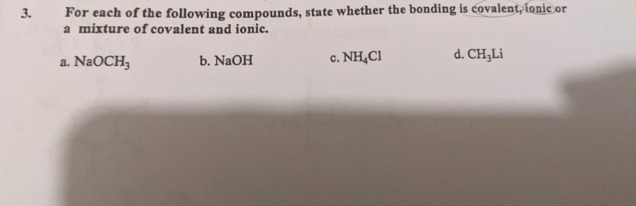 Solved For each of the following compounds, state whether | Chegg.com